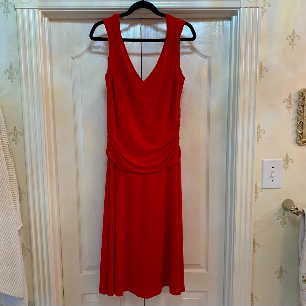 Womens Red Sleeveless Cocktail Dress